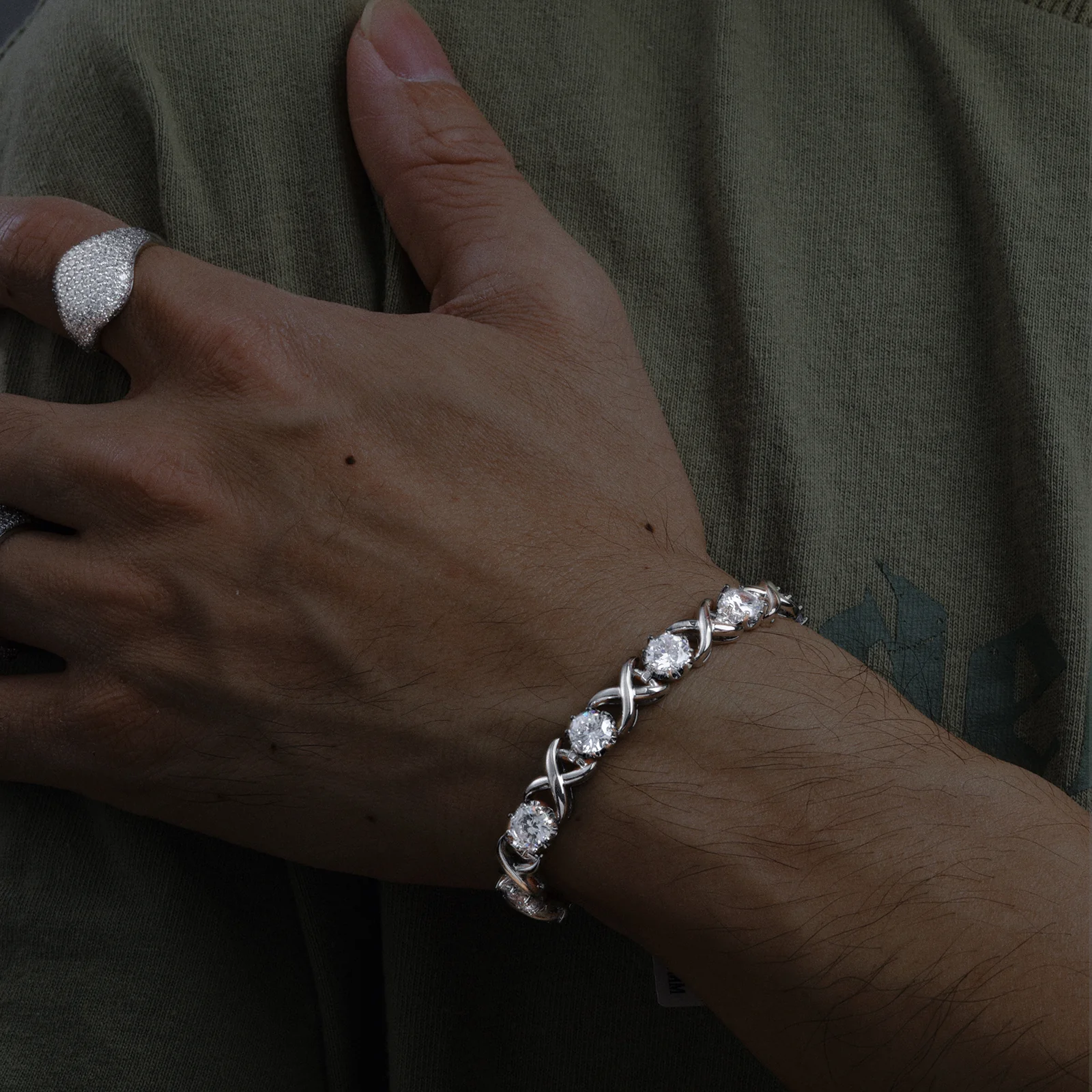 MOISSANITE DIAMOND ETERNAL LOVE TENNIS CHAIN BRACELET IN STERLING SILVER - Image 2