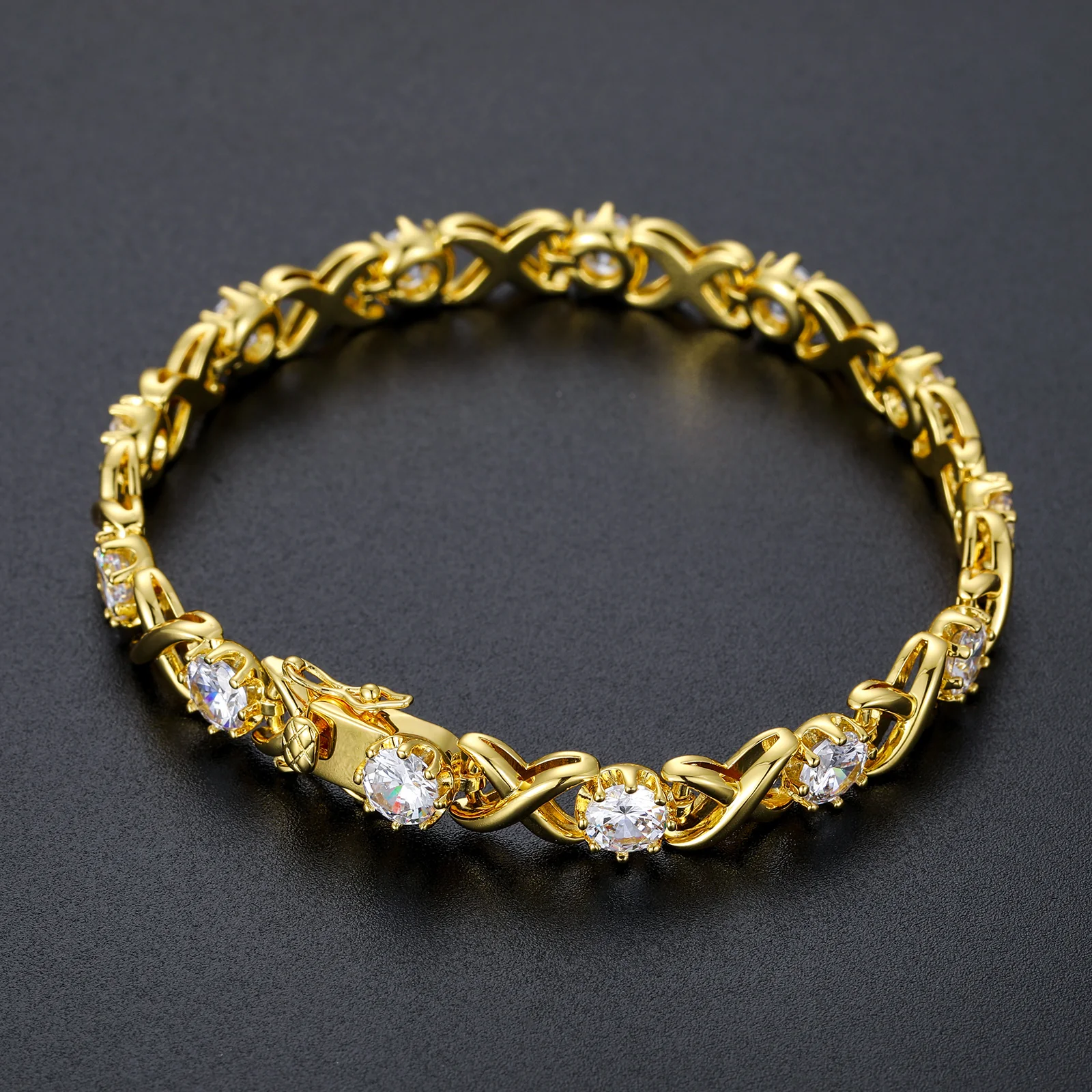 MOISSANITE DIAMOND ETERNAL LOVE TENNIS CHAIN BRACELET IN STERLING SILVER - Image 3