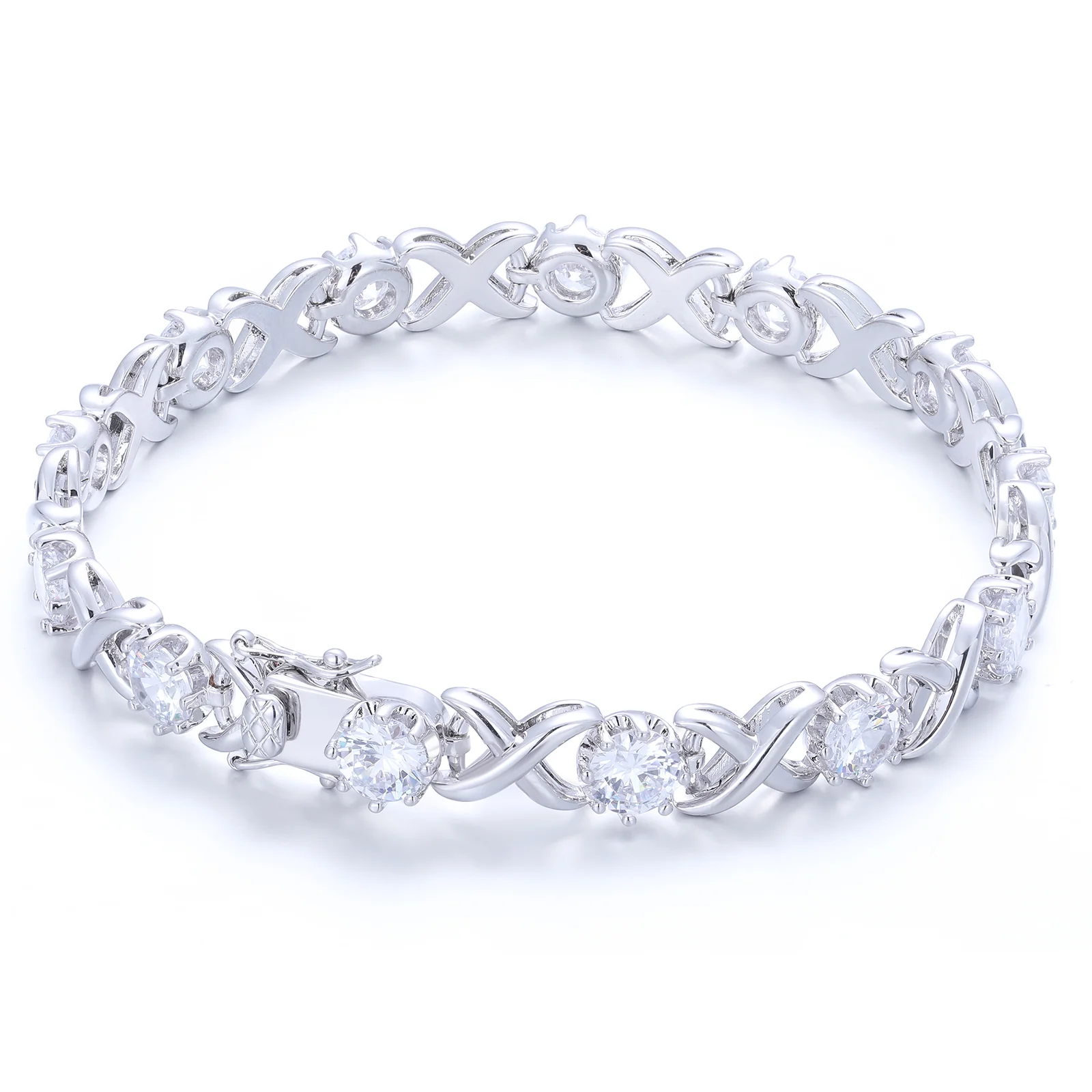 MOISSANITE DIAMOND ETERNAL LOVE TENNIS CHAIN BRACELET IN STERLING SILVER - Image 5