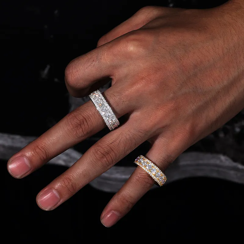 MOISSANITE DIAMOND ETERNITY BAND RING IN STERLING SILVER - Image 3