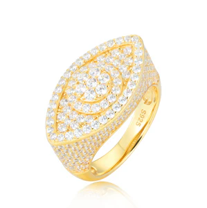 MOISSANITE DIAMOND EVIL EYE RING IN STERLING SILVER - Image 5