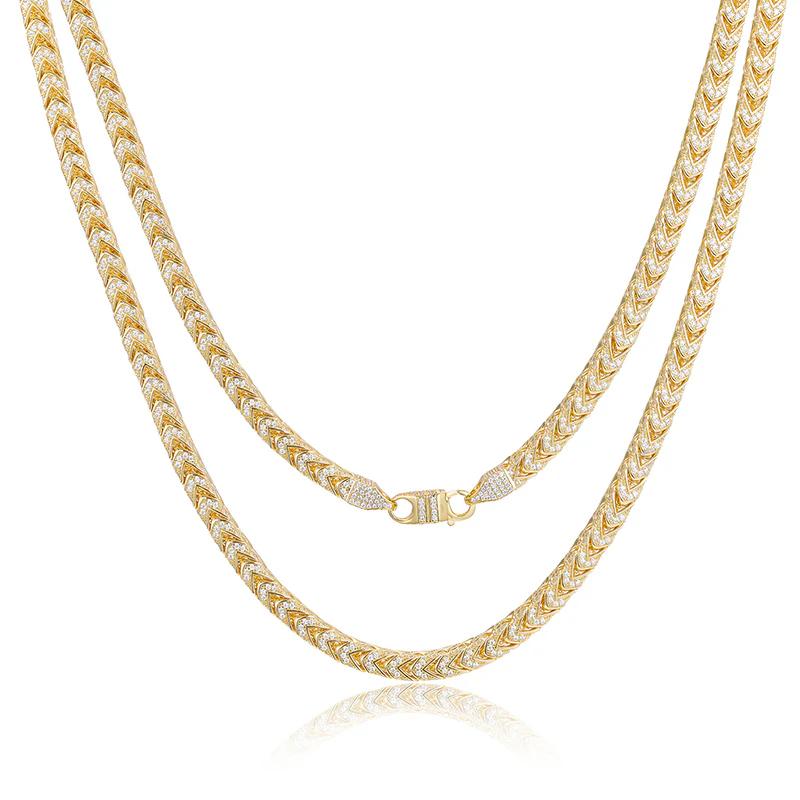MOISSANITE DIAMOND FRANCO CHAIN NESCKLACE/BRACELET IN STERLING SILVER - Image 5
