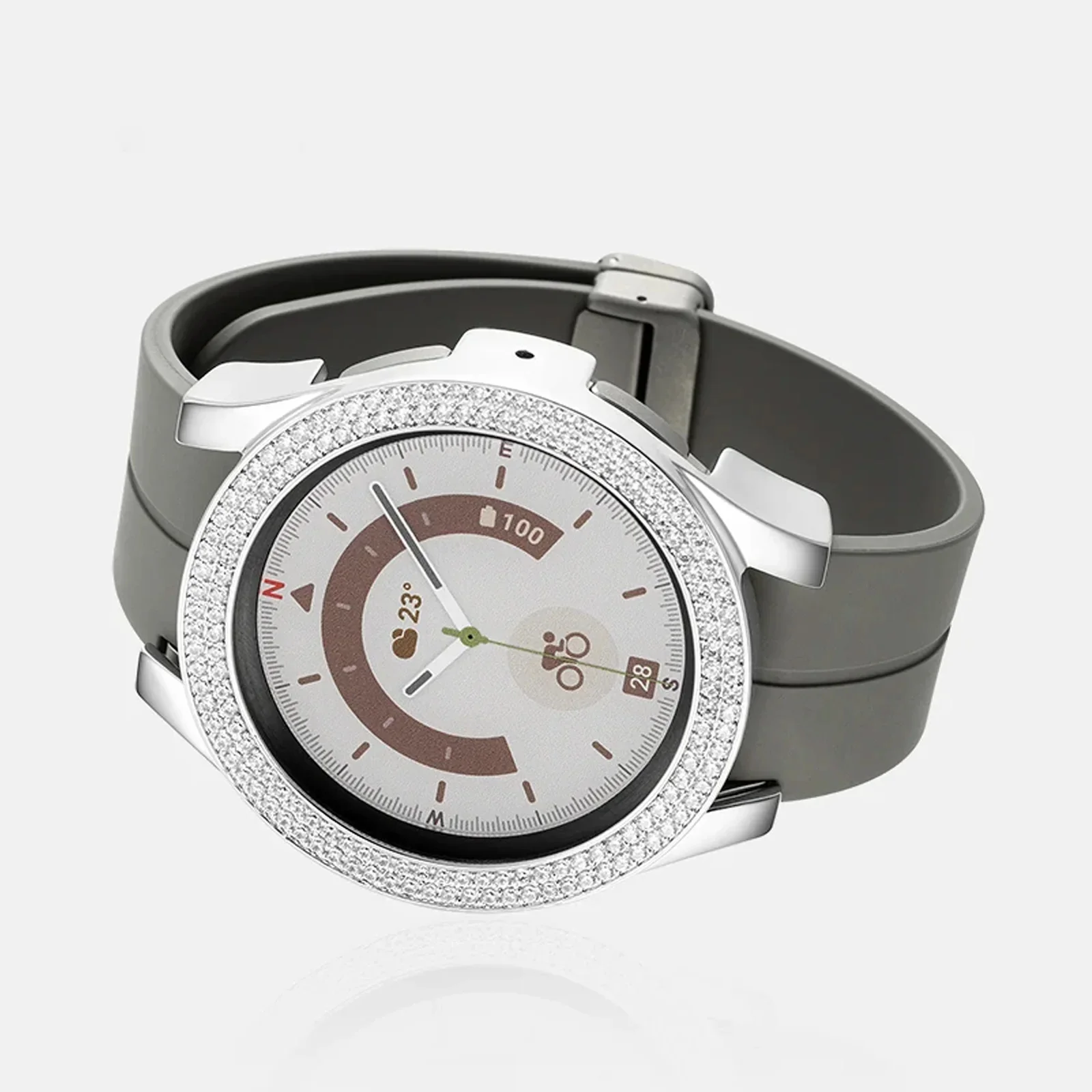 MOISSANITE DIAMOND GALAXY WATCH BEZEL OR CASE IN STERLING SILVER - Image 4