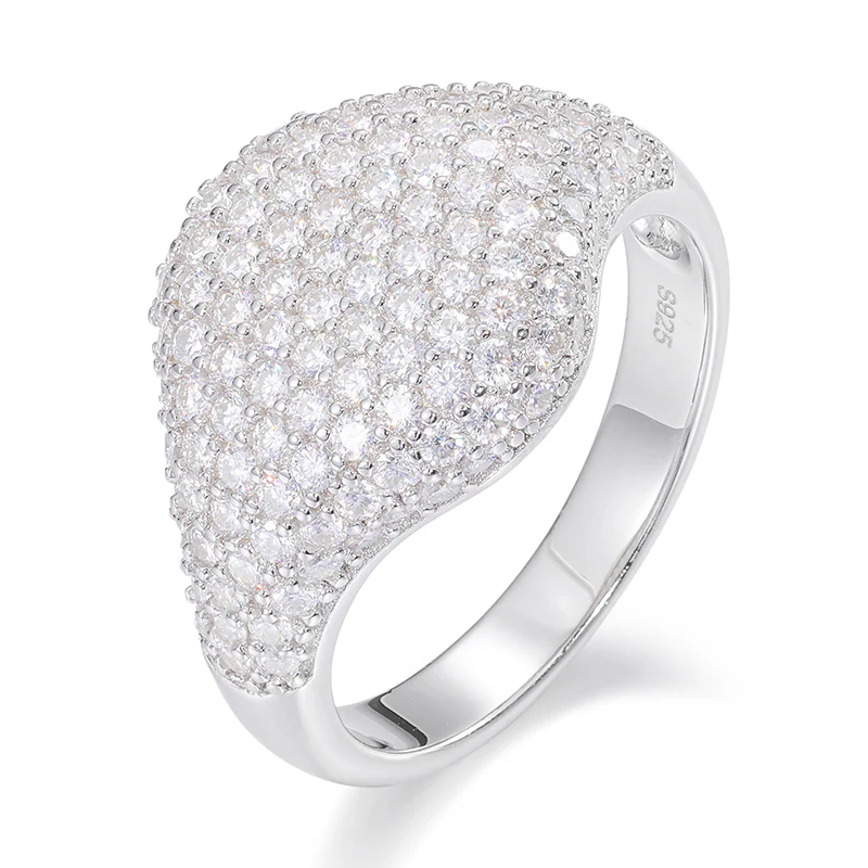 MOISSANITE DIAMOND GEMSTONE RING IN STERLING SILVER - Image 5