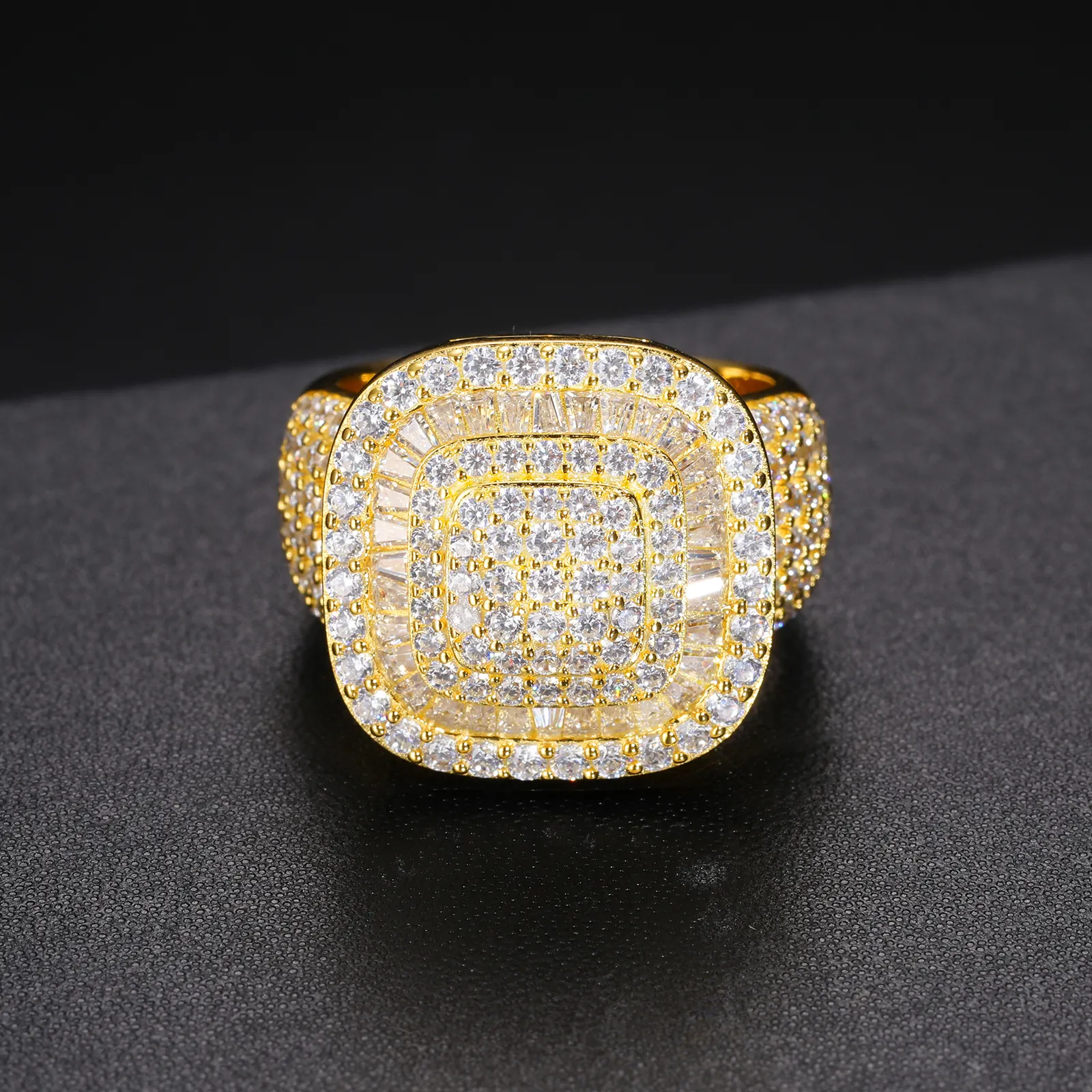 MOISSANITE DIAMOND GEOMETRIC RING IN STERLING SILVER - Image 2