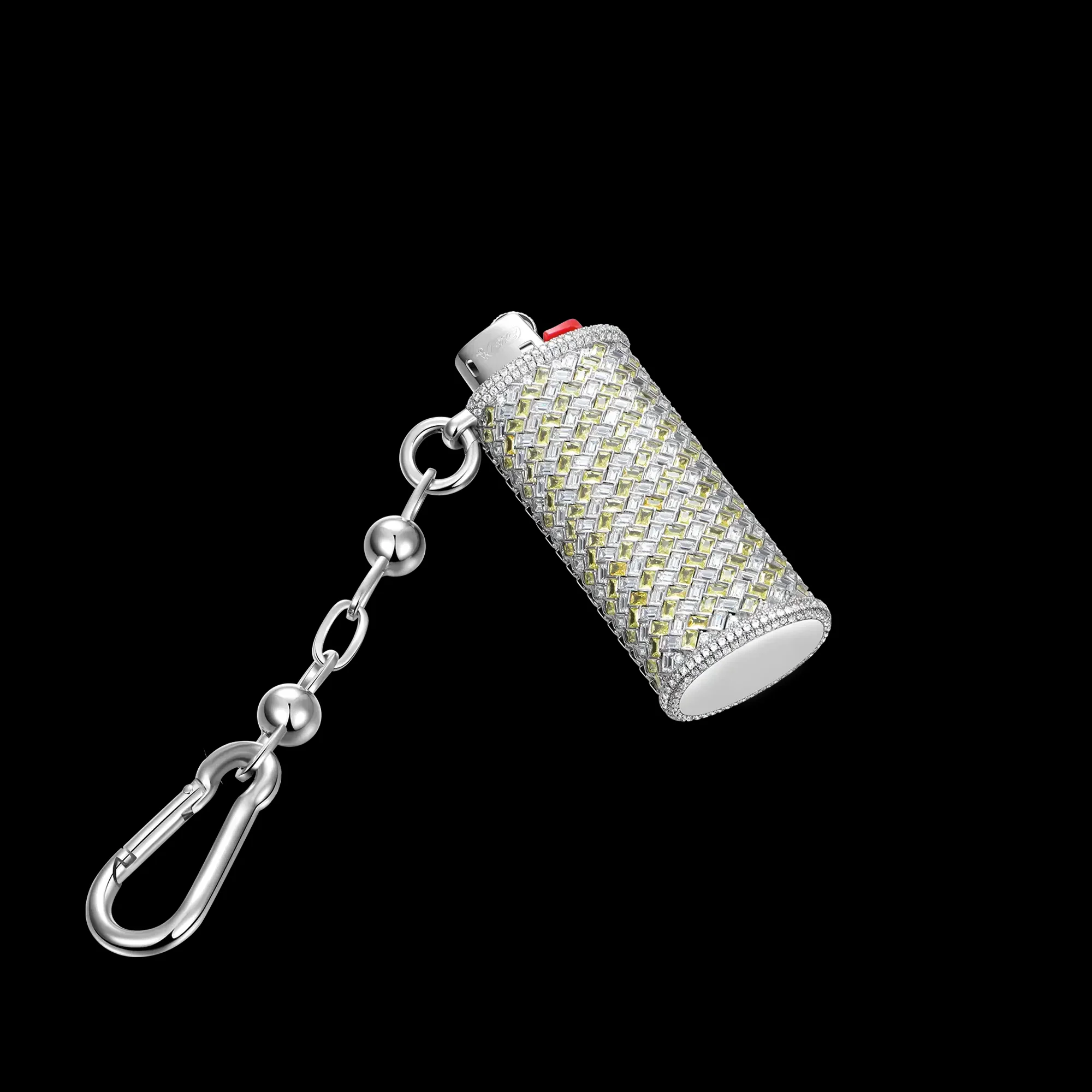 MOISSANITE DIAMOND GOLDEN WEAVE LIGHTER CASE IN STERLING SILVER - Image 4