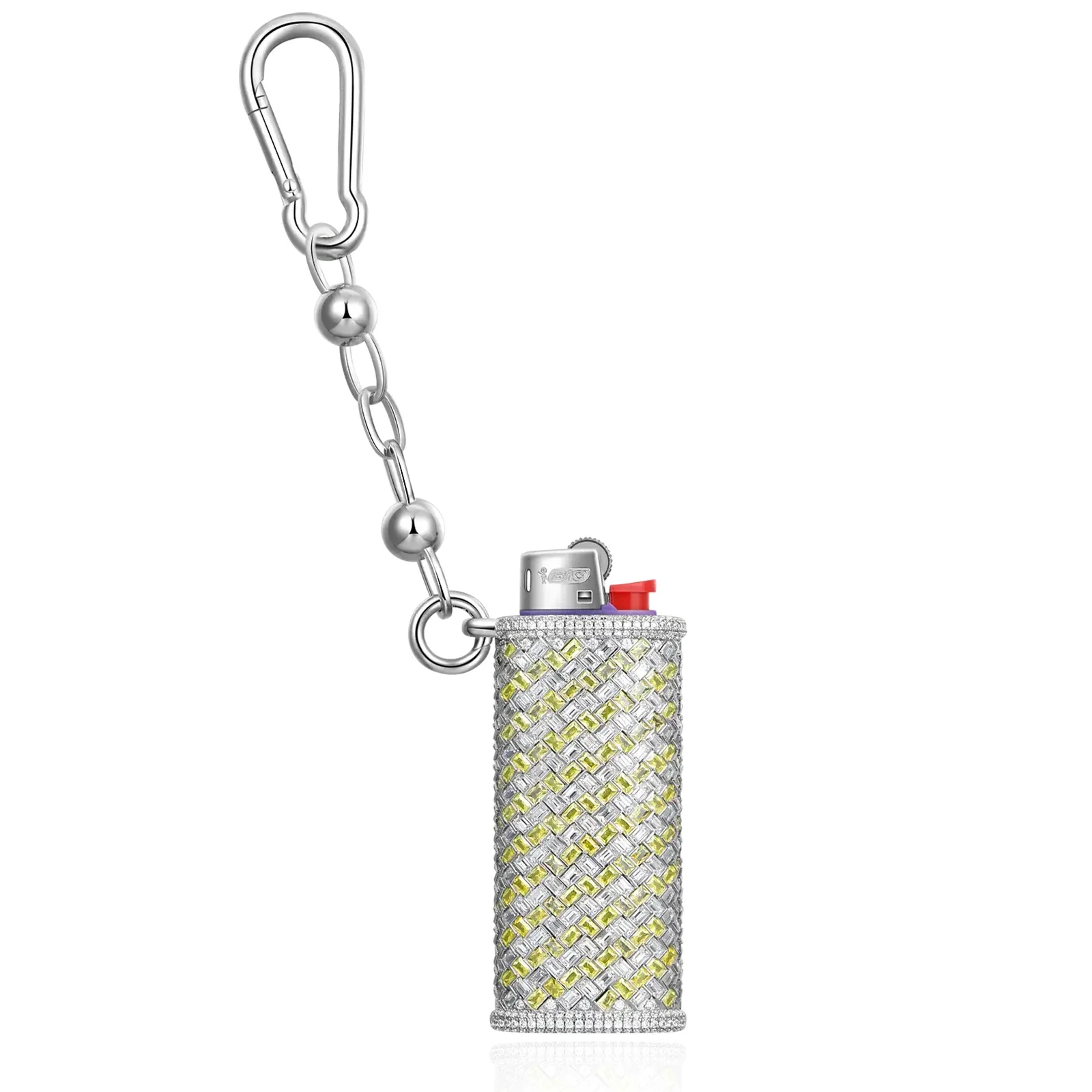 MOISSANITE DIAMOND GOLDEN WEAVE LIGHTER CASE IN STERLING SILVER - Image 6