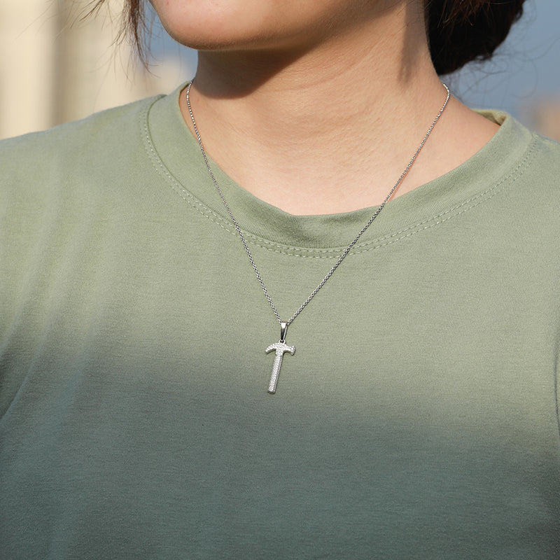 MOISSANITE DIAMOND HAMMER PENDANT IN STERLING SILVER - Image 3