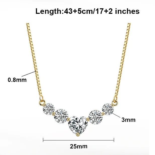 MOISSANITE DIAMOND HEART CHARM NECKLACE IN STERLING SILVER - Image 7