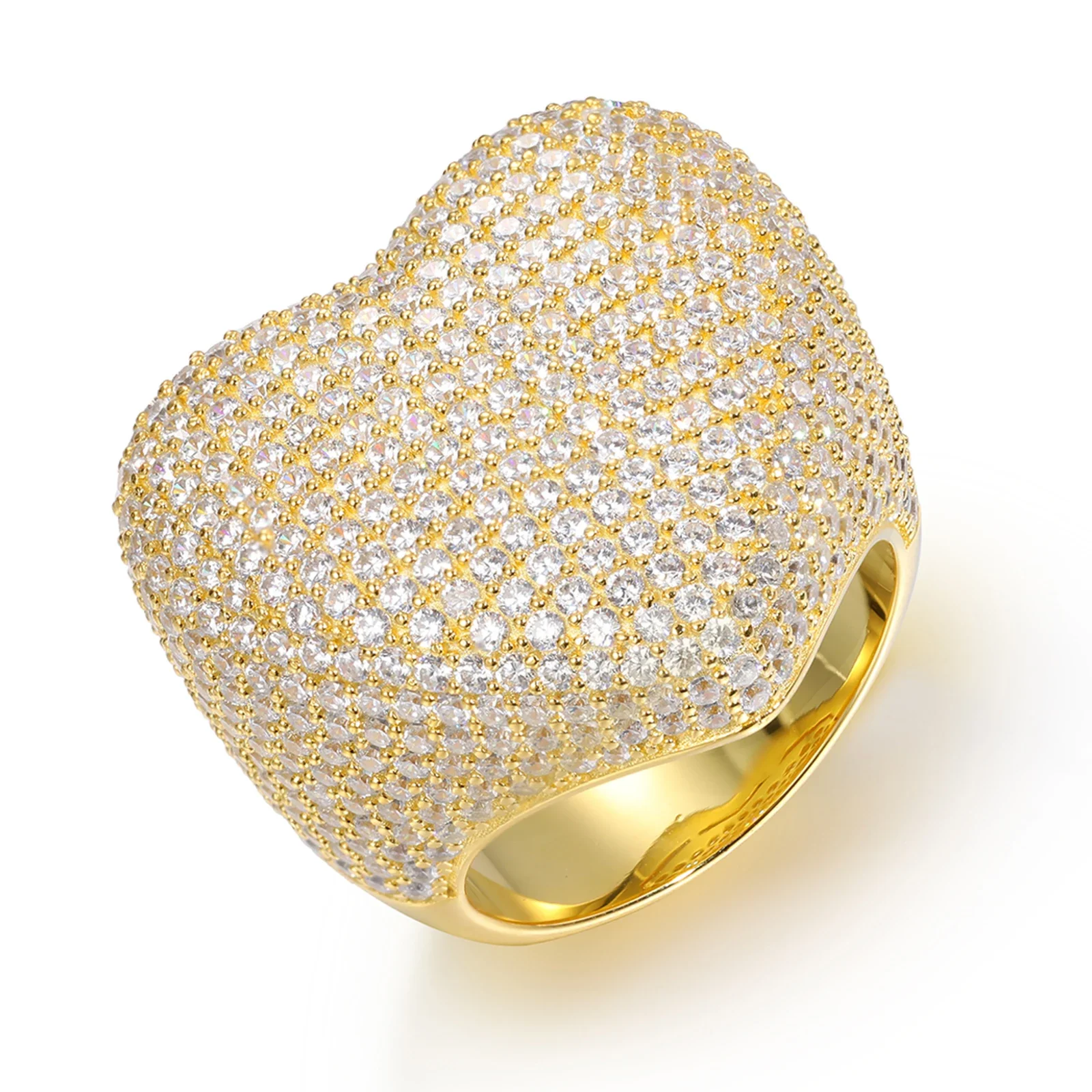 MOISSANITE DIAMOND HEART RING IN STERLING SILVER - Image 4