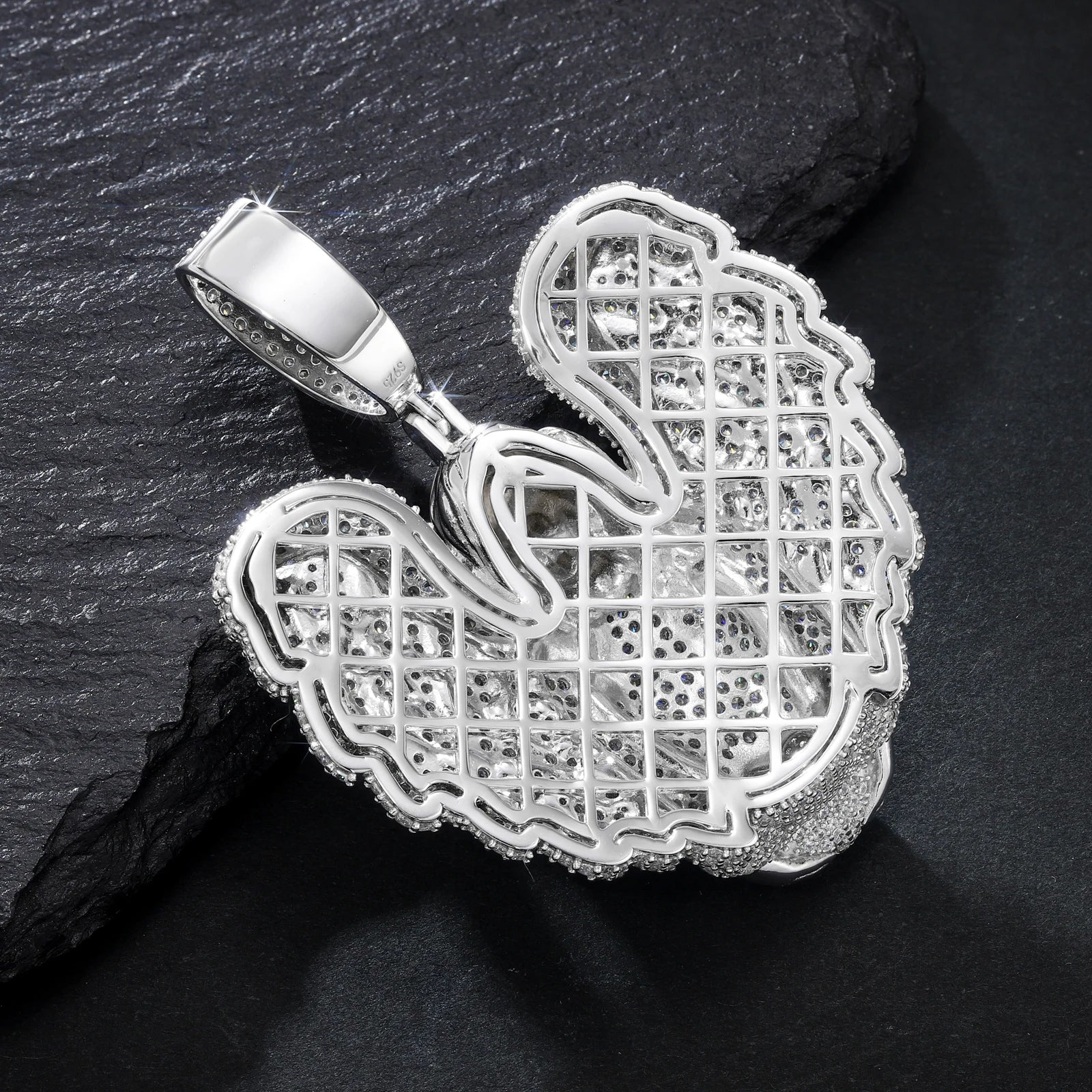 MOISSANITE DIAMOND HEAVENLY ANGEL PENDANT IN STERLING SILVER - Image 4
