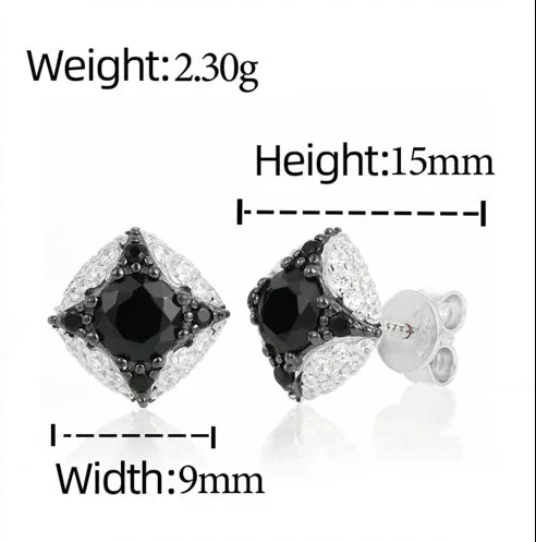 MOISSANITE DIAMOND ICY BLACK STAR EARRINGS IN STERLING SILVER - Image 7