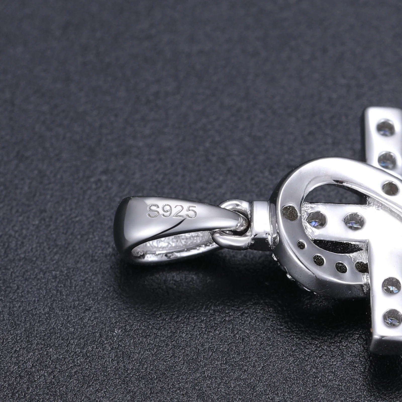 MOISSANITE DIAMOND INFINITY CROSS PENDANT NECKLACE IN STERLING SILVER - Image 4