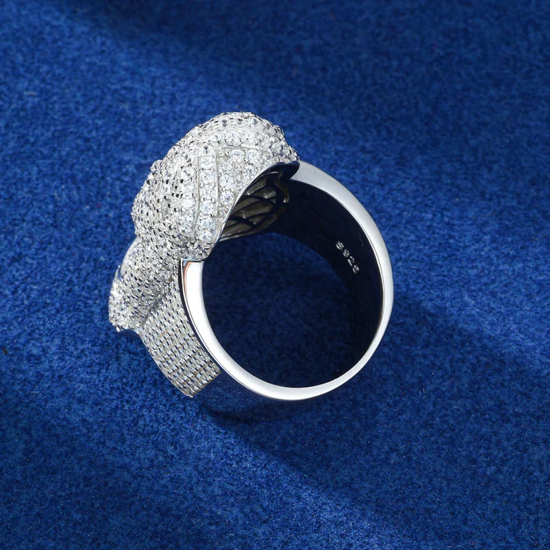 MOISSANITE DIAMOND JESUS RING IN STERLING SILVER - Image 3