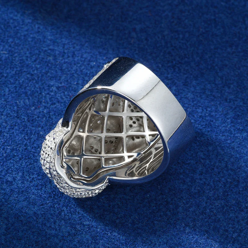 MOISSANITE DIAMOND JESUS RING IN STERLING SILVER - Image 4