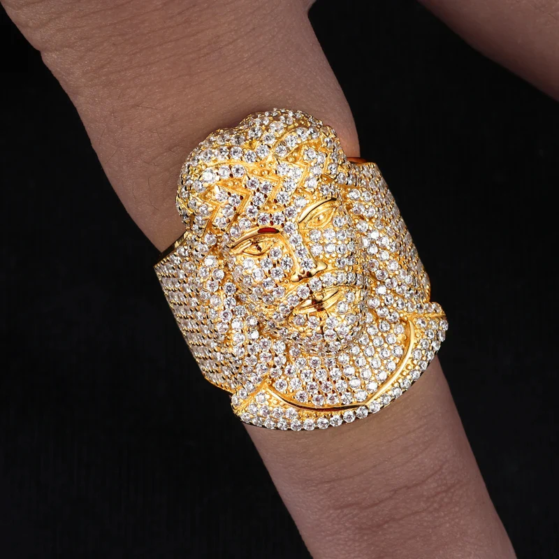 MOISSANITE DIAMOND JESUS RING IN STERLING SILVER - Image 5