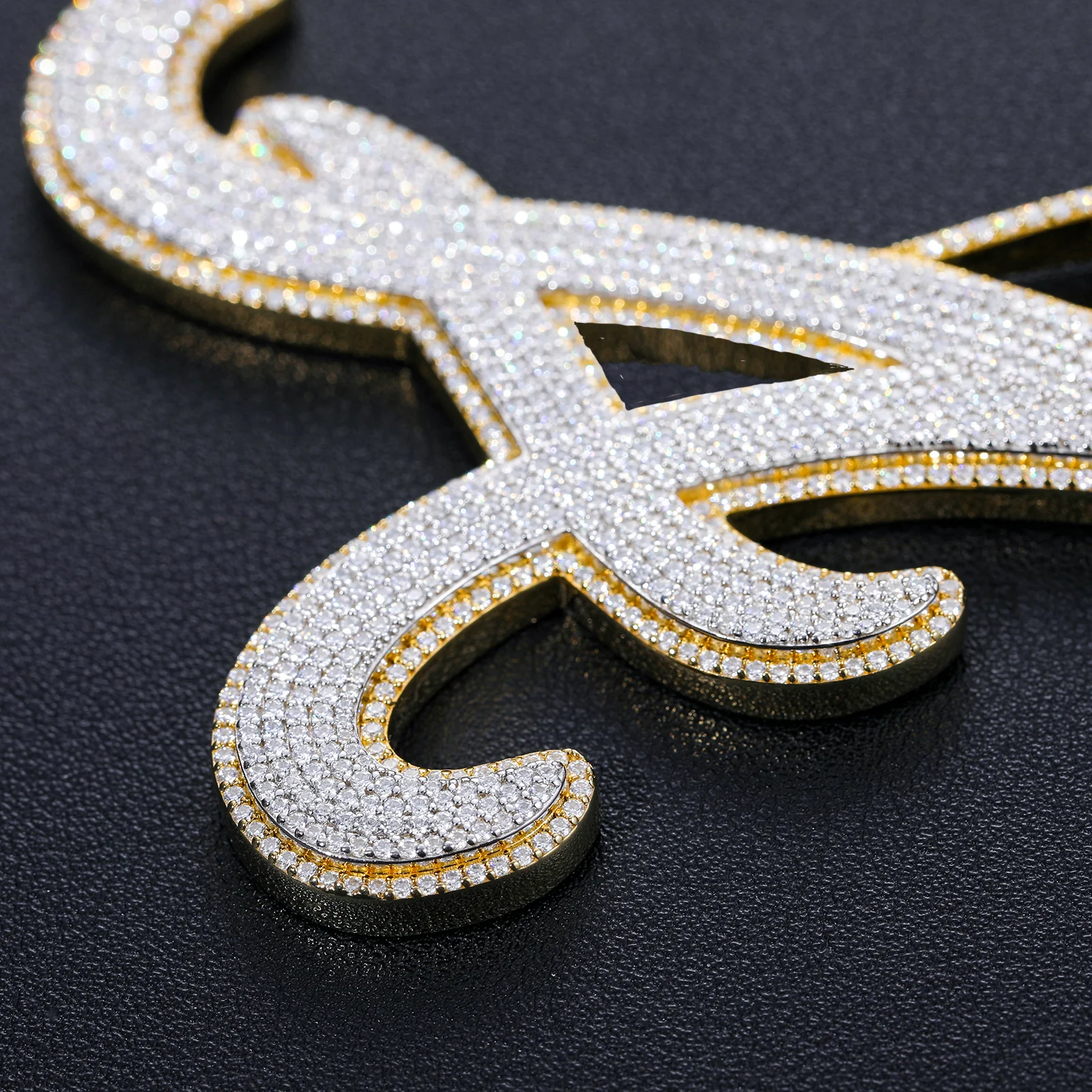 MOISSANITE DIAMOND LETTER INITIAL A PENDANT NECKLACE IN STERLING SILVER - Image 4
