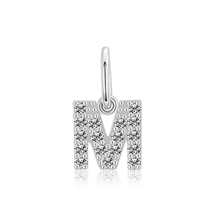 MOISSANITE DIAMOND LETTER PENDANT NECKLACE IN STERLING SILVER - Image 12