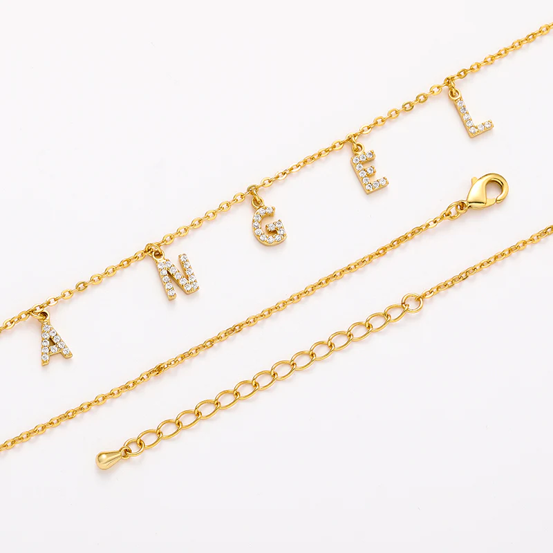 MOISSANITE DIAMOND LETTER PENDANT NECKLACE IN STERLING SILVER - Image 3