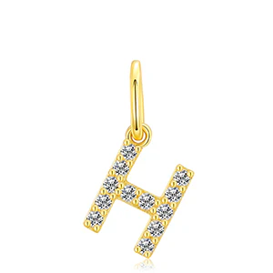 MOISSANITE DIAMOND LETTER PENDANT NECKLACE IN STERLING SILVER - Image 32