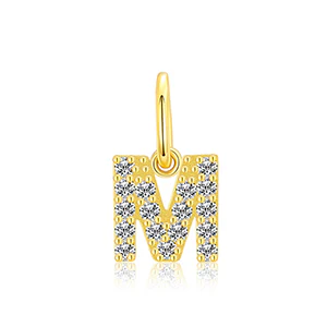MOISSANITE DIAMOND LETTER PENDANT NECKLACE IN STERLING SILVER - Image 37