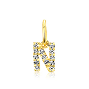 MOISSANITE DIAMOND LETTER PENDANT NECKLACE IN STERLING SILVER - Image 38
