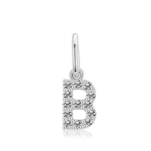 MOISSANITE DIAMOND LETTER PENDANT NECKLACE IN STERLING SILVER - Image 53
