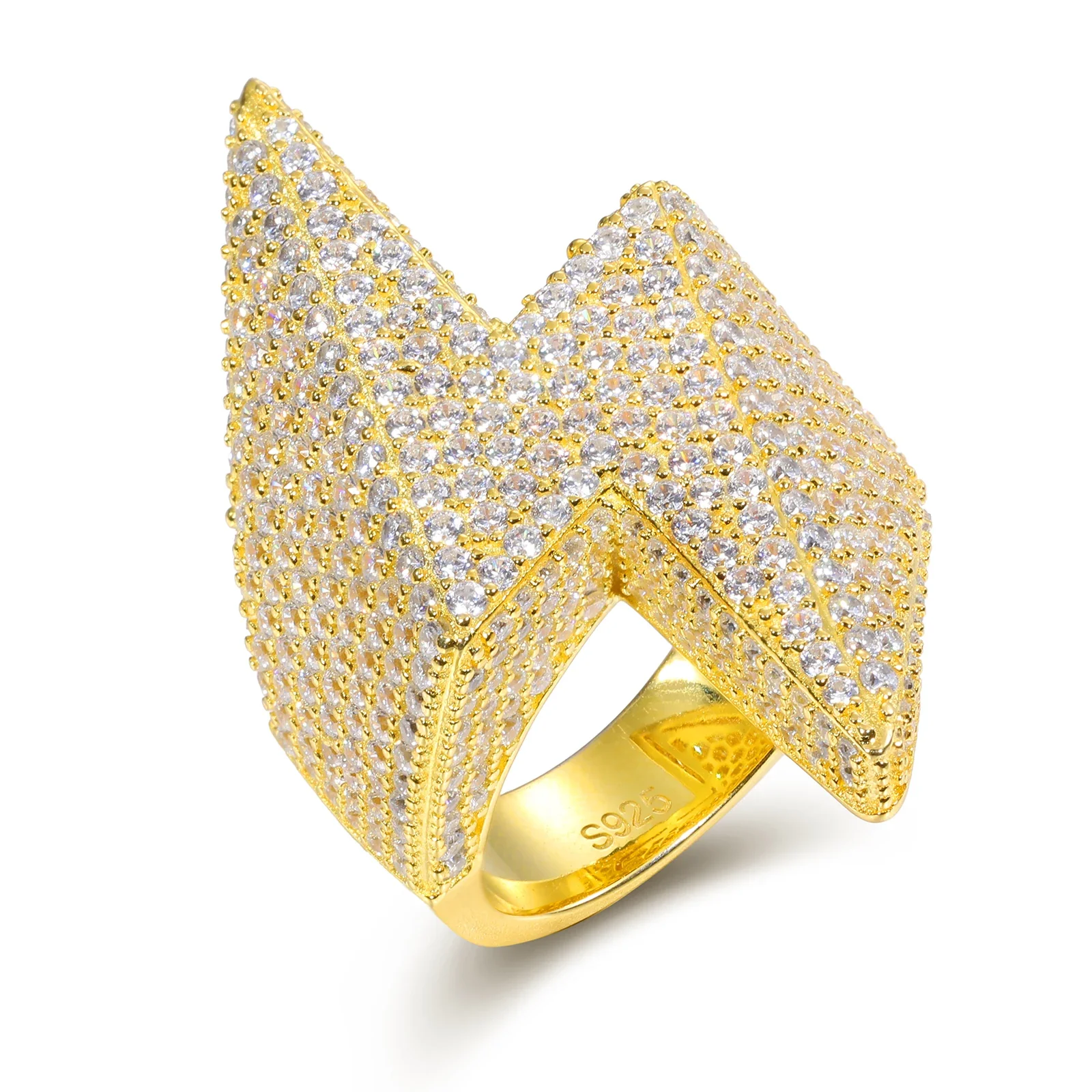 MOISSANITE DIAMOND LIGHTNING FLASH RING IN STERLING SILVER - Image 2
