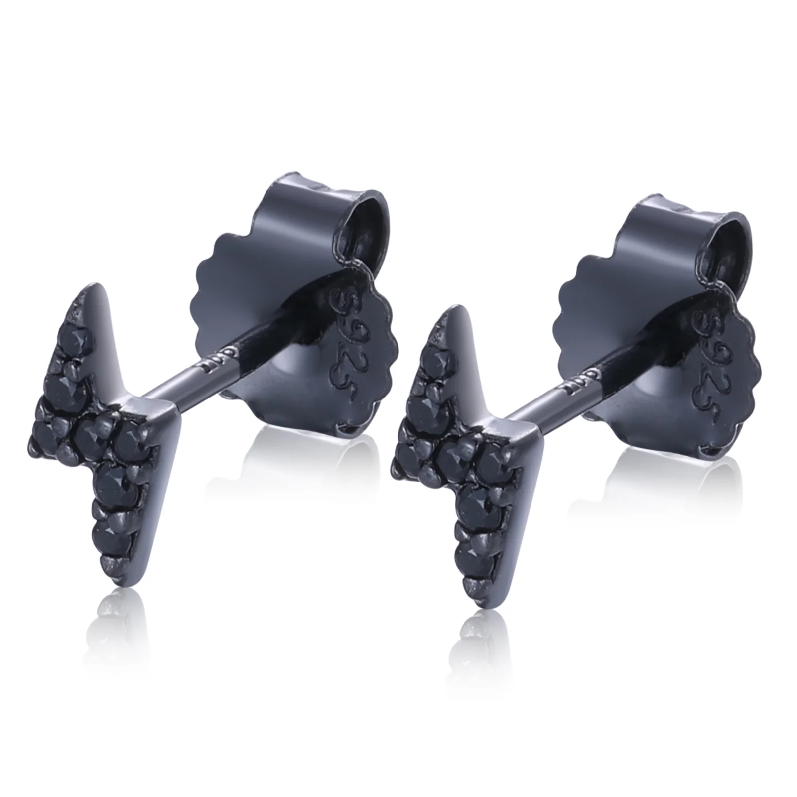 MOISSANITE DIAMOND LIGHTNING STUD EARRINGS IN STERLING SILVER - Image 4