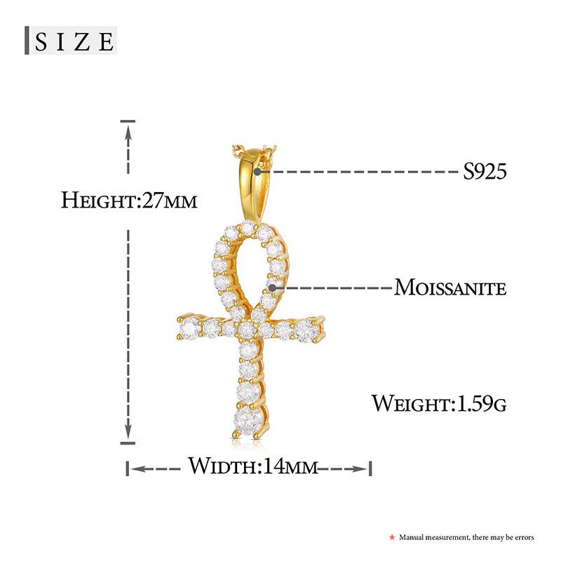 MOISSANITE DIAMOND MINIATURE CROSS PENDANT NECKLACE IN STERLING SILVER - Image 6