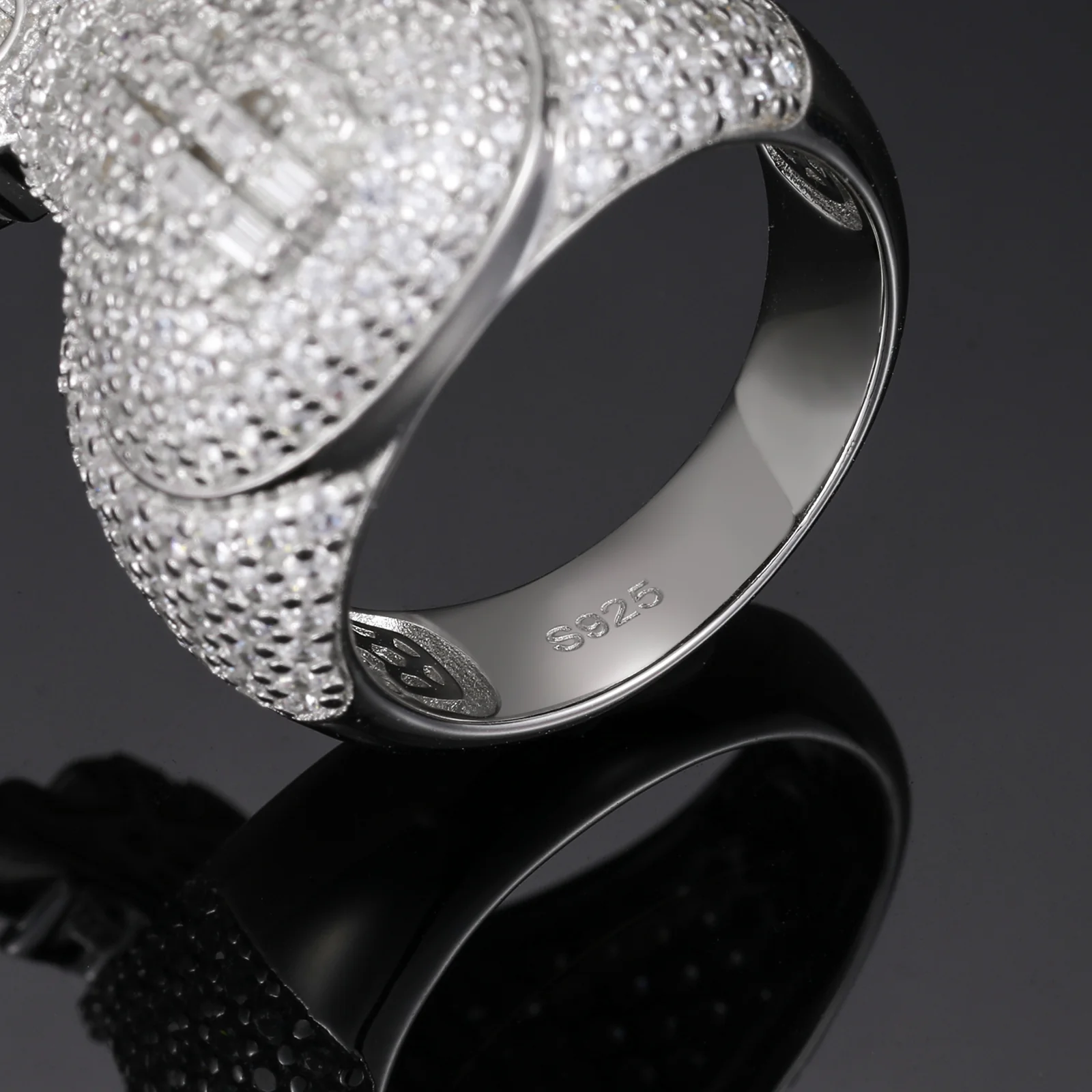 MOISSANITE DIAMOND MONEY BAG RING IN STERLING SILVER - Image 6