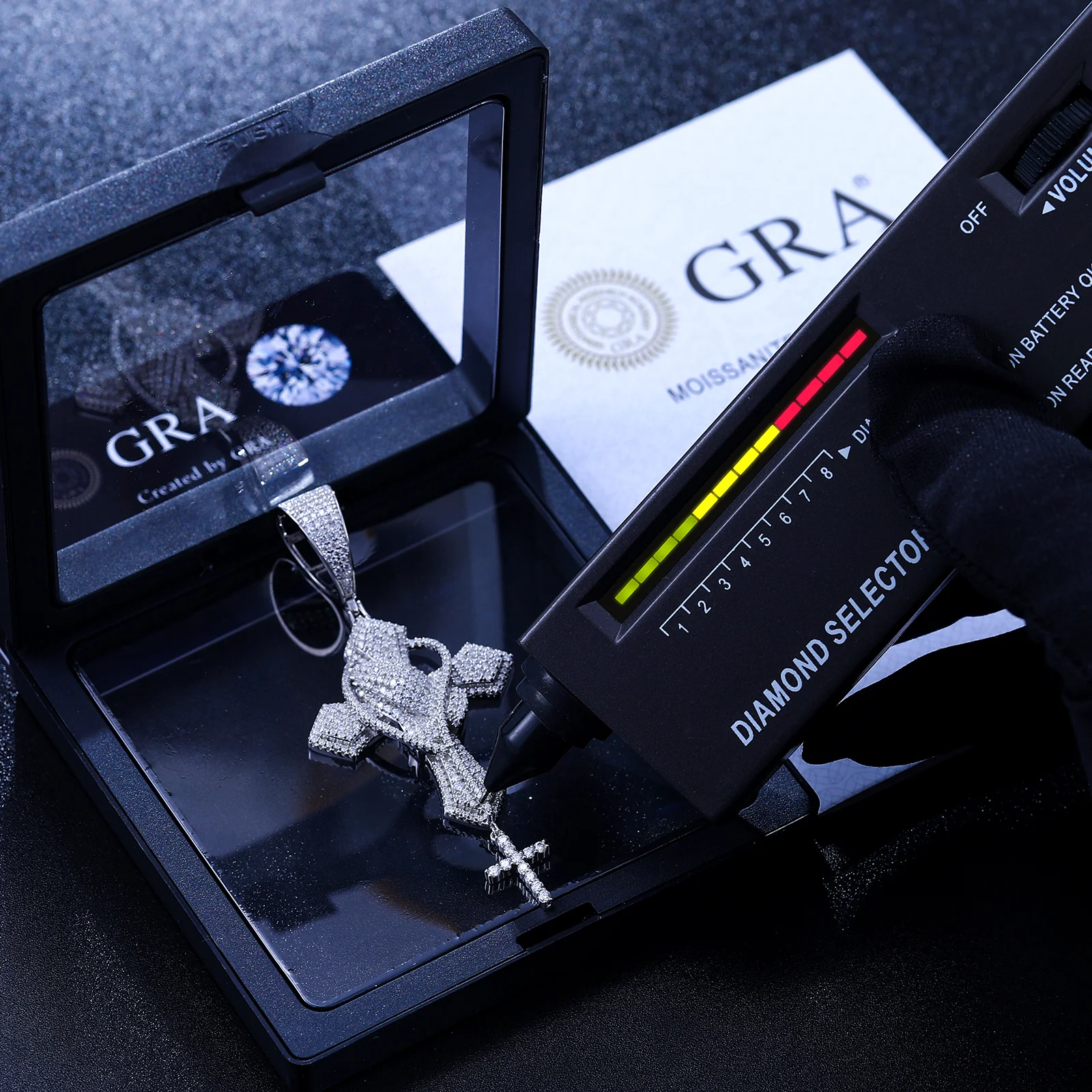 MOISSANITE DIAMOND PRAY HAND CROSS PENDANT IN STERLING SILVER - Image 6