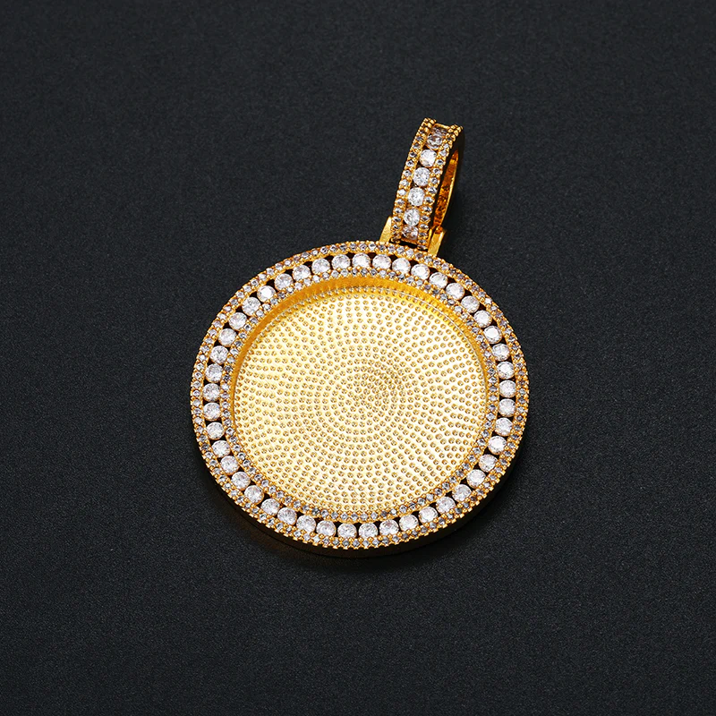 MOISSANITE DIAMOND ROUND CUSTOM PHOTO PENDANT IN STERLING SILVER - Image 5
