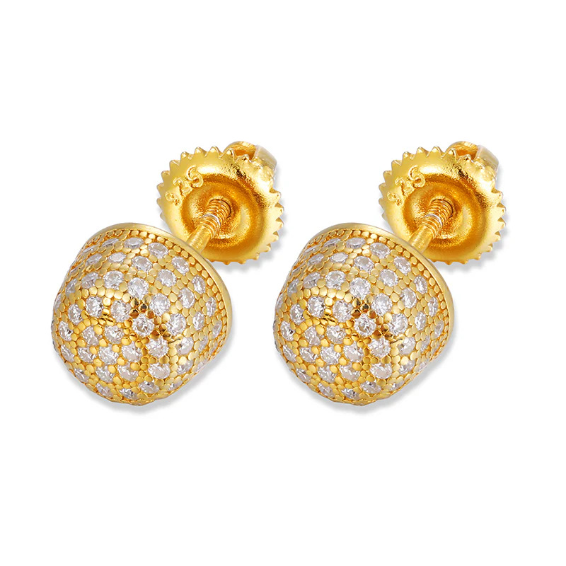 MOISSANITE DIAMOND ROUND EAR STUD EARRINGS IN STERLING SILVER - Image 2