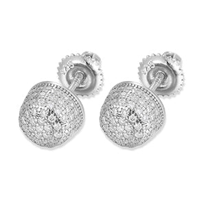 MOISSANITE DIAMOND ROUND EAR STUD EARRINGS IN STERLING SILVER - Image 3