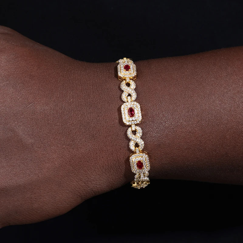 MOISSANITE DIAMOND ROYAL HALO BRACELET IN STERLING SILVER - Image 2