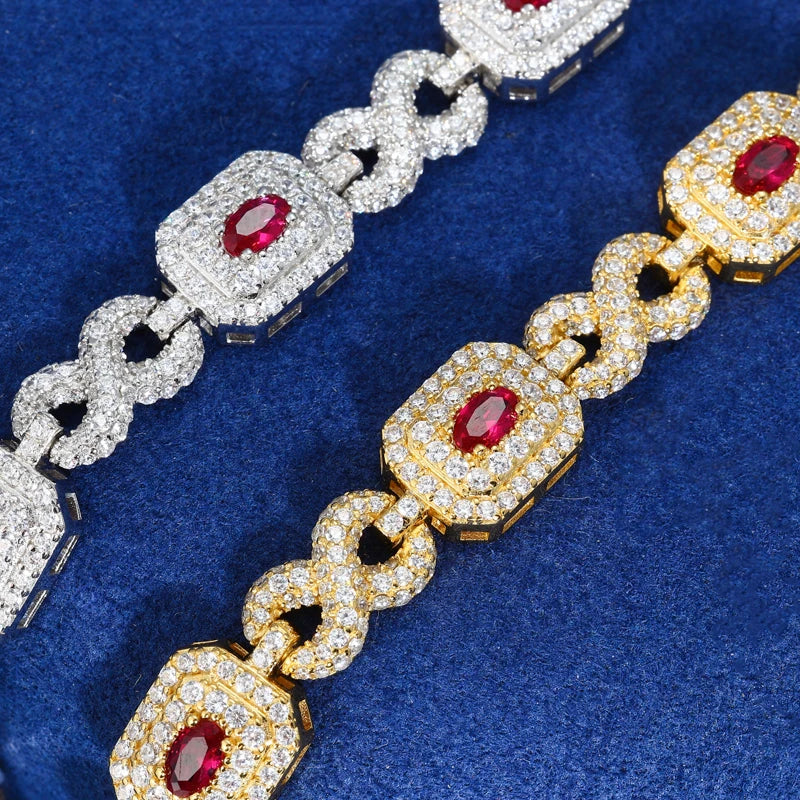 MOISSANITE DIAMOND ROYAL HALO BRACELET IN STERLING SILVER - Image 3