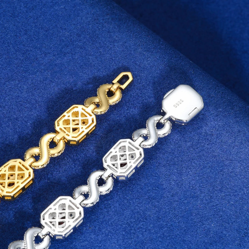 MOISSANITE DIAMOND ROYAL HALO BRACELET IN STERLING SILVER - Image 4
