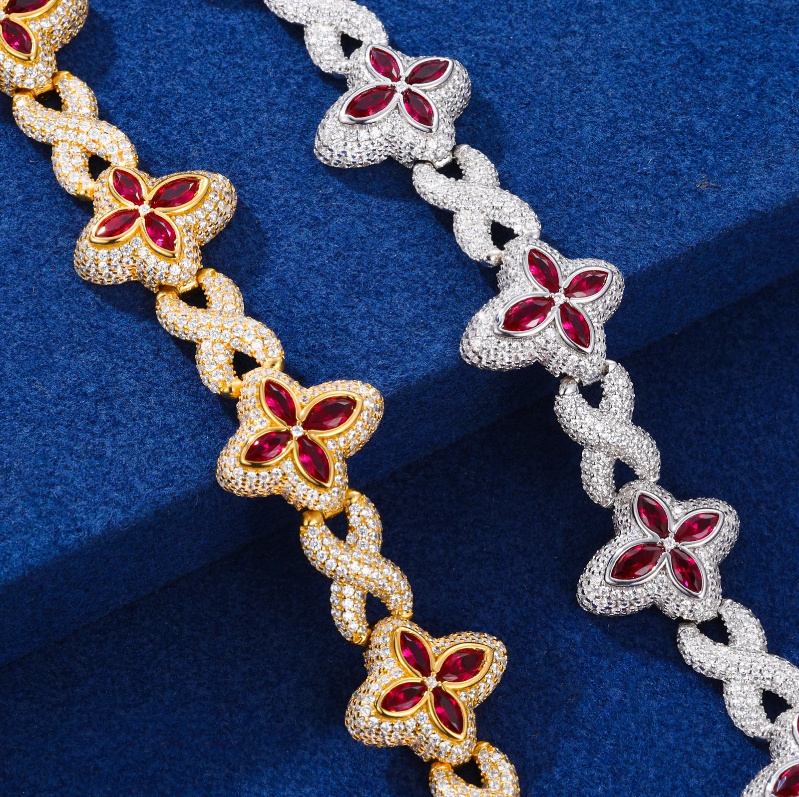 MOISSANITE DIAMOND SCARLET BLOOM BRACELET IN STERLING SILVER - Image 2