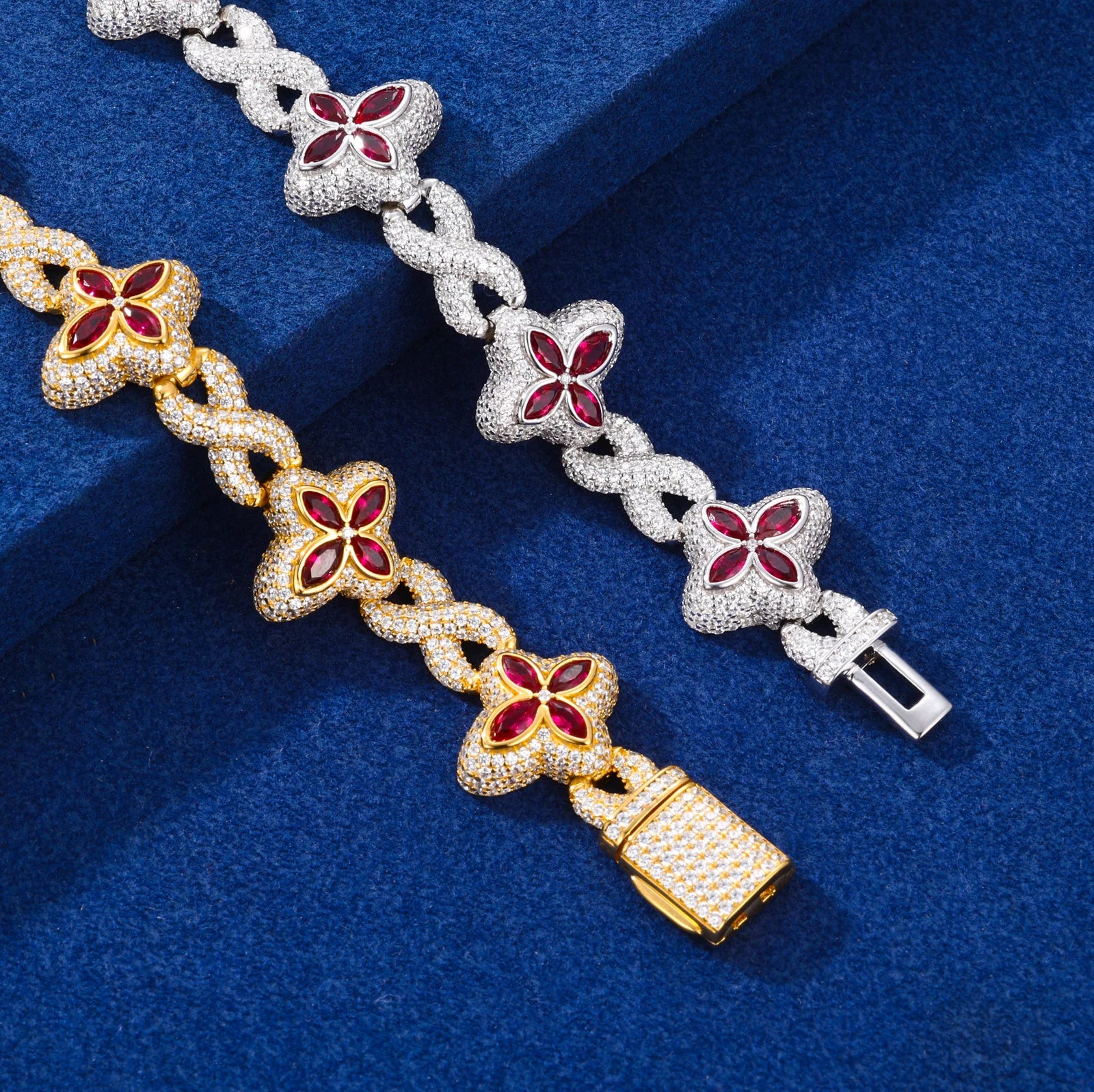 MOISSANITE DIAMOND SCARLET BLOOM BRACELET IN STERLING SILVER - Image 3
