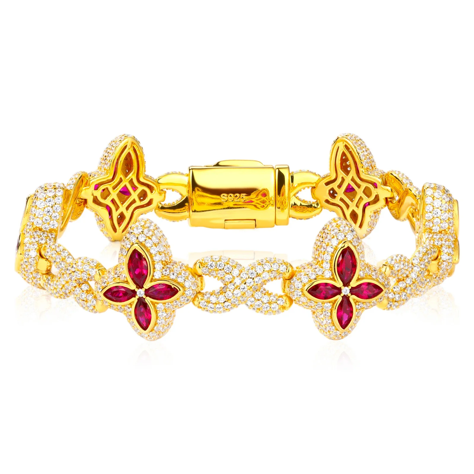 MOISSANITE DIAMOND SCARLET BLOOM BRACELET IN STERLING SILVER - Image 6
