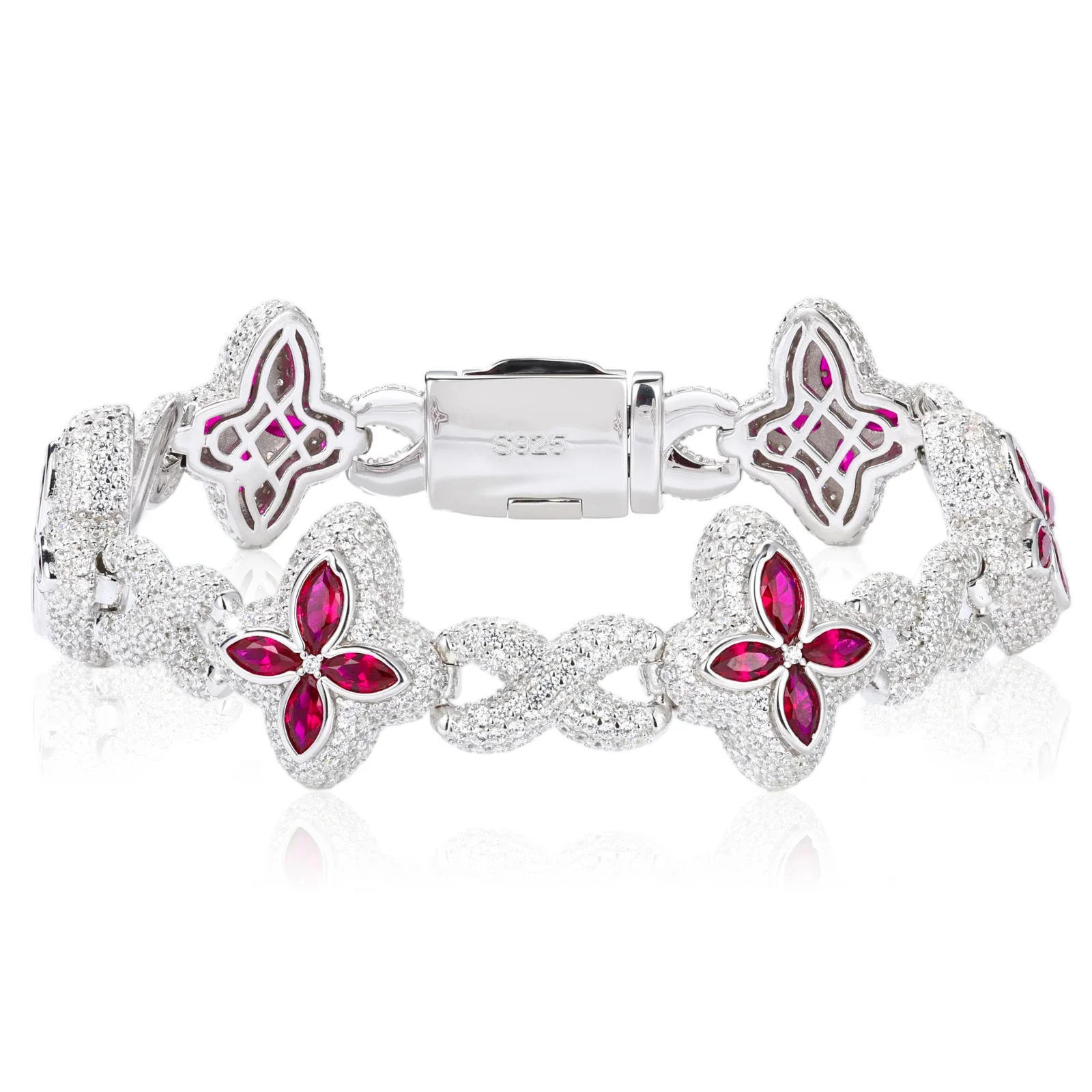 MOISSANITE DIAMOND SCARLET BLOOM BRACELET IN STERLING SILVER - Image 7