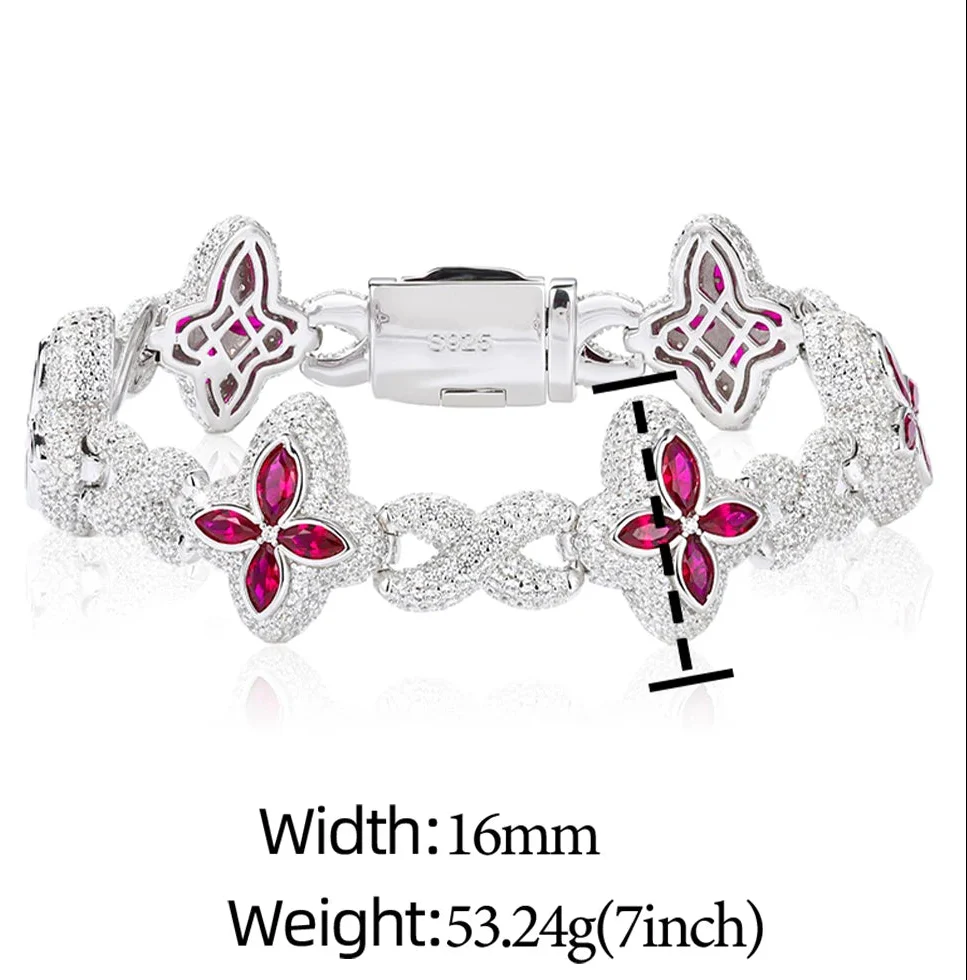 MOISSANITE DIAMOND SCARLET BLOOM BRACELET IN STERLING SILVER - Image 8
