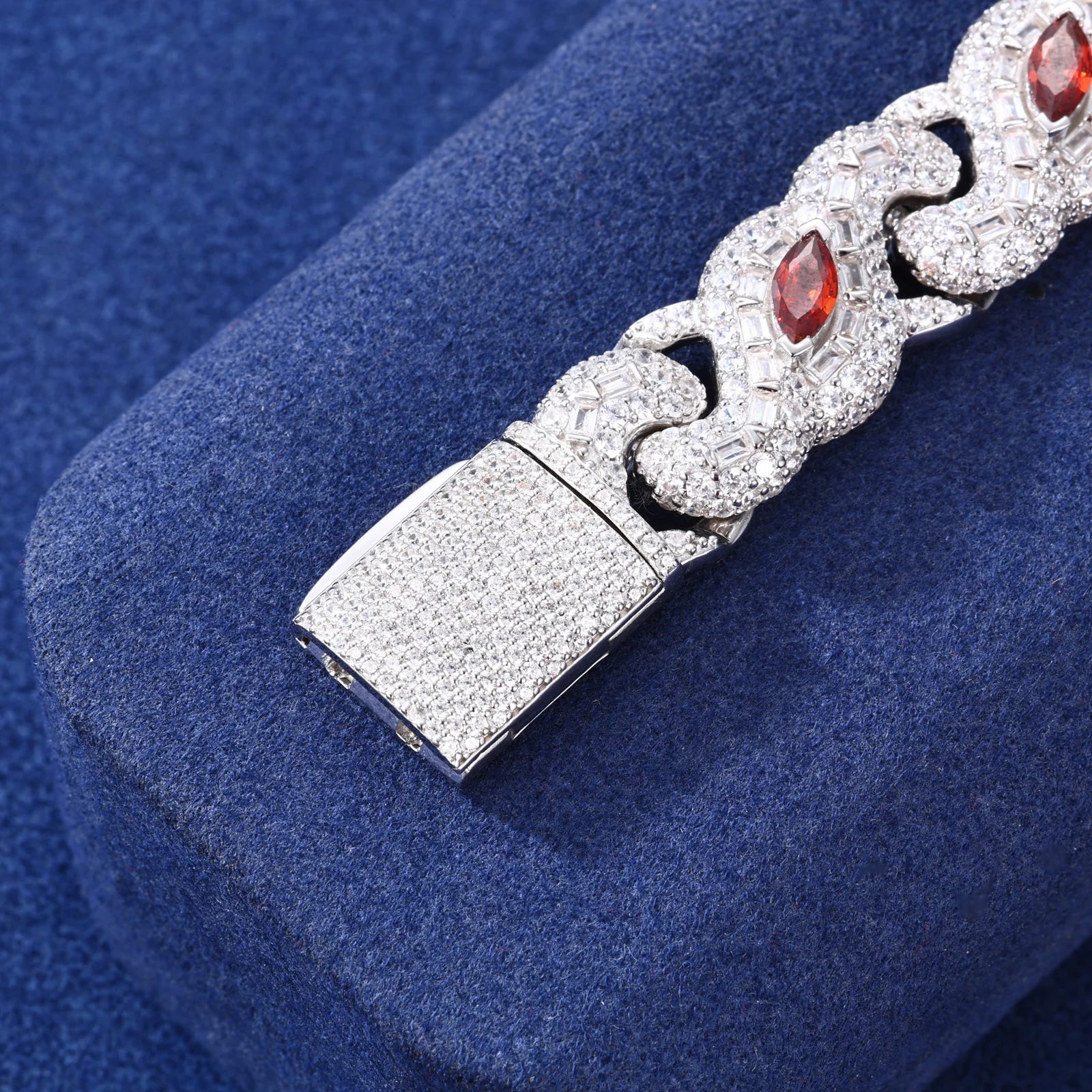 MOISSANITE DIAMOND SCARLET MARQUISE ICE BRACELET IN STERLING SILVER - Image 3