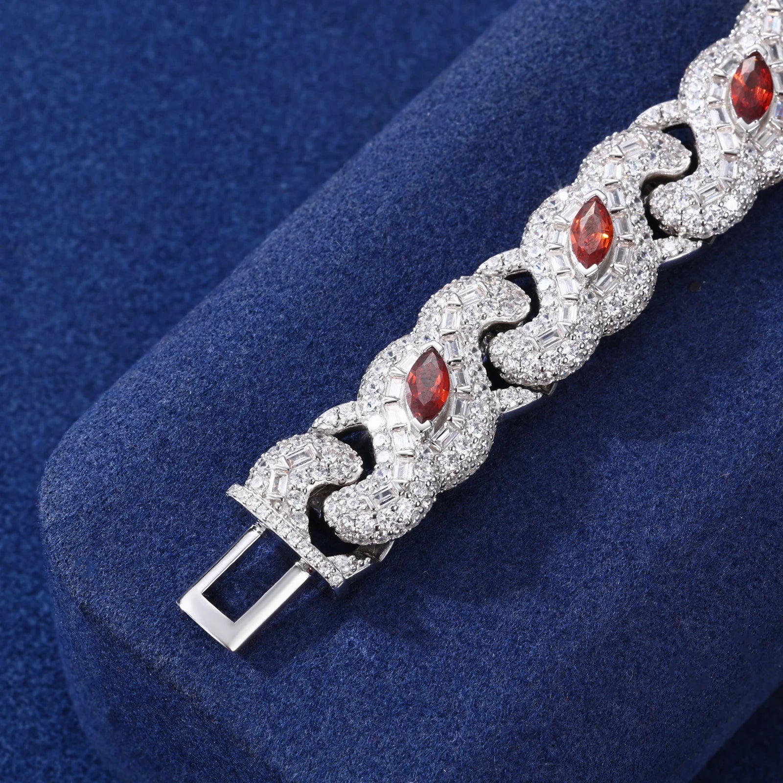 MOISSANITE DIAMOND SCARLET MARQUISE ICE BRACELET IN STERLING SILVER - Image 4