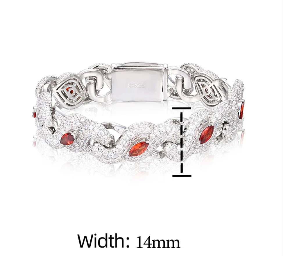 MOISSANITE DIAMOND SCARLET MARQUISE ICE BRACELET IN STERLING SILVER - Image 6