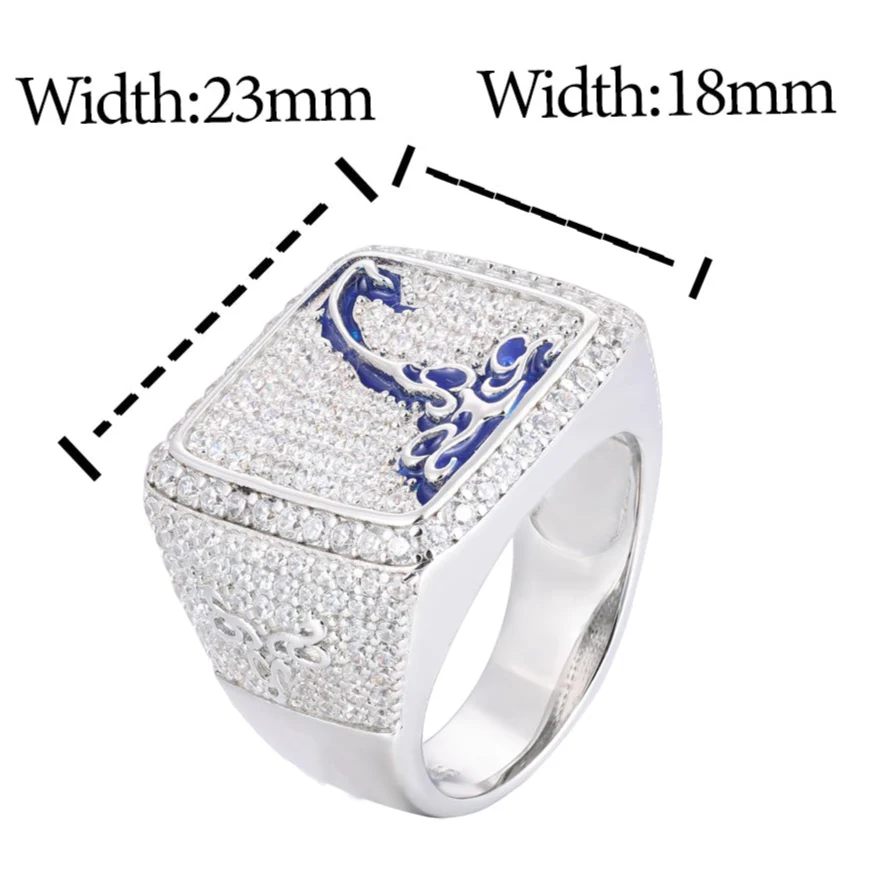 MOISSANITE DIAMOND SCORPION RING IN STERLING SILVER - Image 6