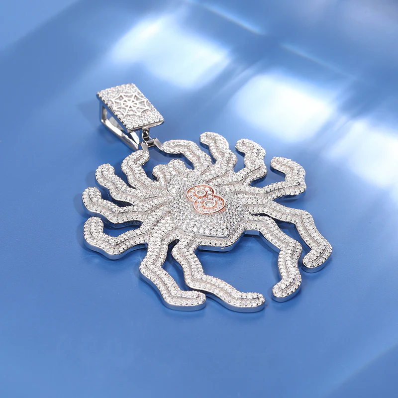 MOISSANITE DIAMOND SPIDER PENDANT IN STERLING SILVER {STYLE 2} - Image 4