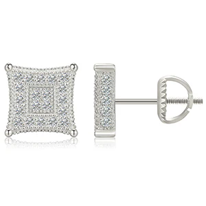 MOISSANITE DIAMOND SQUARE STUD EARRINGS IN STERLING SILVER - Image 3
