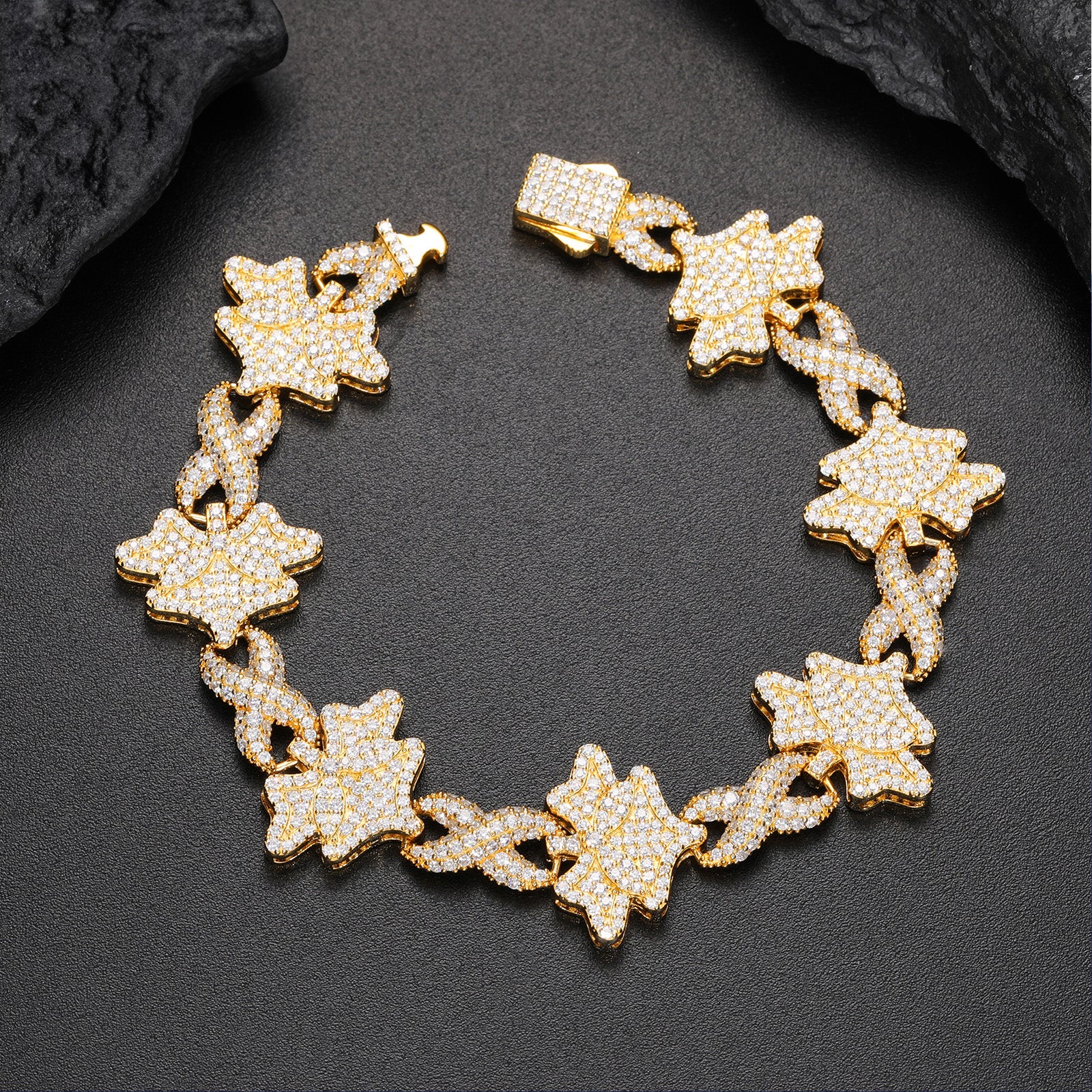 MOISSANITE DIAMOND STAR INFINITY CUBAN LINK BRACELET IN STERLING SILVER - Image 2